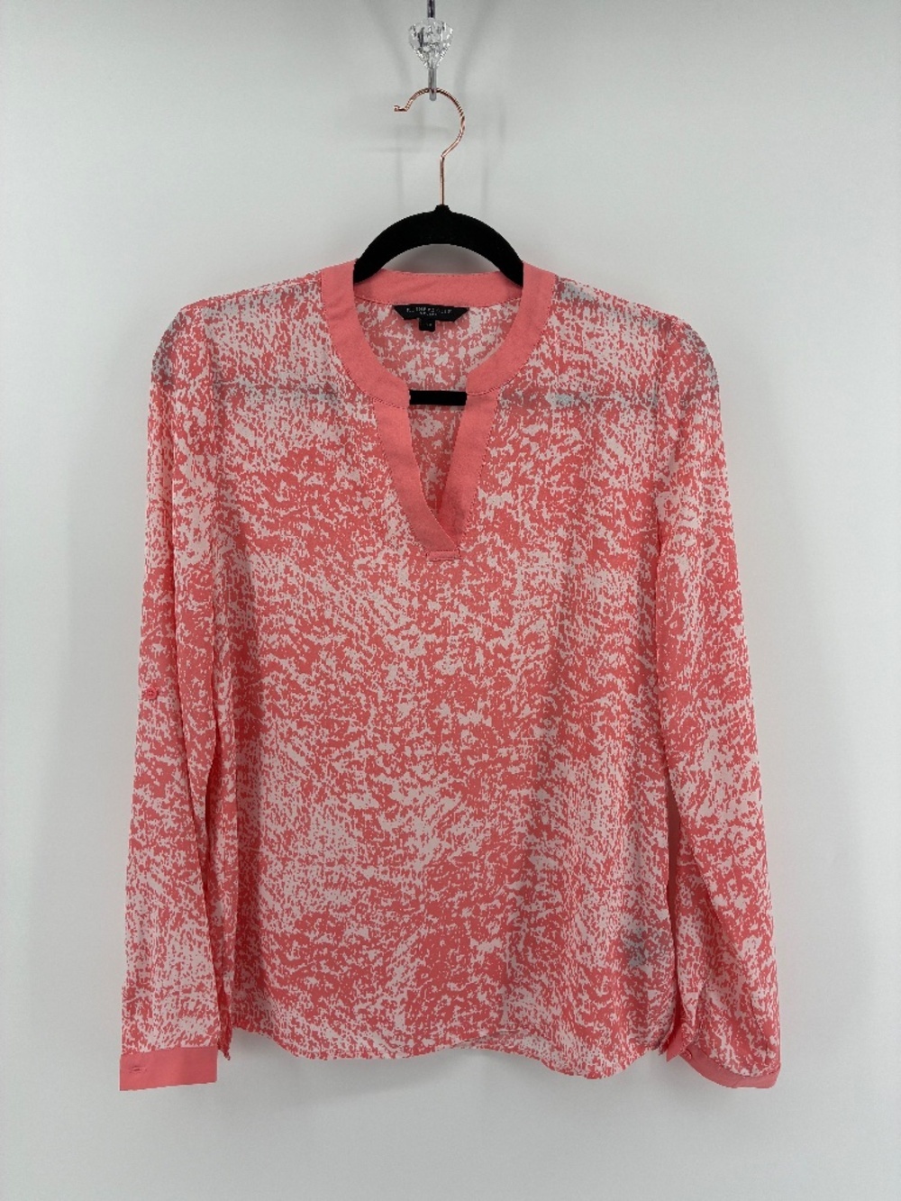 Kenneth Cole Pink and White Patterned Blouse
